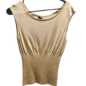 The Limited Metallic Gold Sleeveless Top